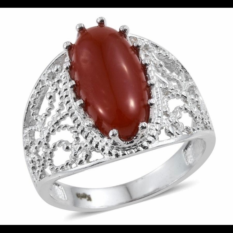 Red Chalcedony Ring